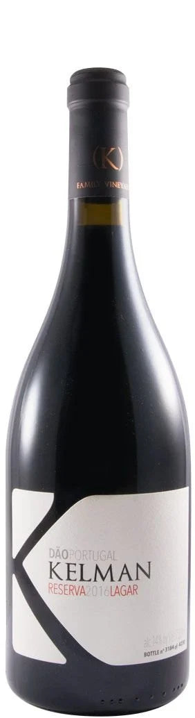 Wine bottle with 'Kelman' label on a white background